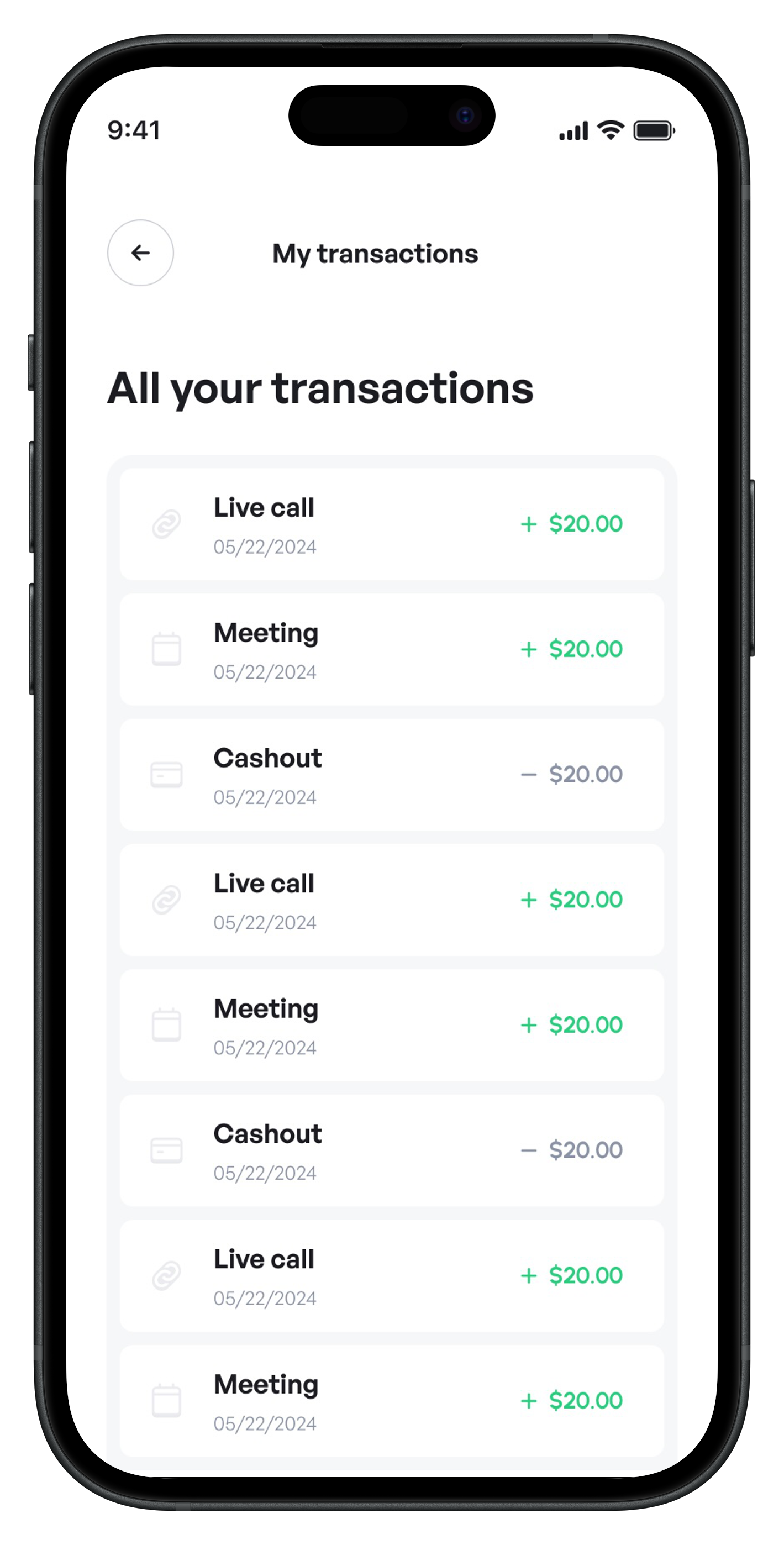 PIA Transactions Screen